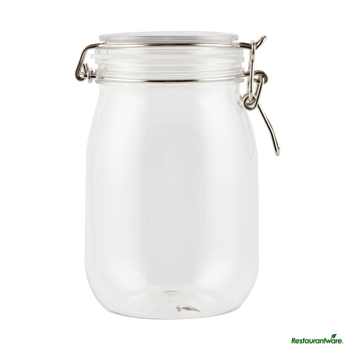 Jars, Storage, Met Lux 39 Ounce, Plastic, Clear, Round, 4.25 x 4.25 x 7 Inch, Hinged Lid,2 - 1 EACH