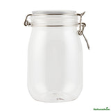 Jars, Storage, Met Lux 39 Ounce, Plastic, Clear, Round, 4.25 x 4.25 x 7 Inch, Hinged Lid,2 - 1 EACH