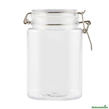 Jars, Storage, Met Lux 43 Ounce, Plastic, Clear, Square, 4.25 x 4.25 x 6.75 Inch, Hinged Lid,2 - 1 EACH