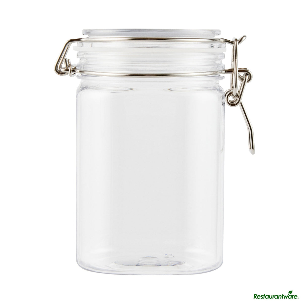 Jars, Storage, Met Lux 29 Ounce, Plastic, Clear, Square, 3.75 x 3.75 x 6 Inch, Hinged Lid,2 - 1 EACH