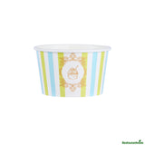 Cups, To-Go, Coppetta 8 Ounce, Paper, Blue & Green Stripe, Round, 3.75 x 3.75 x 2.25 Inch,50 - 1 EACH