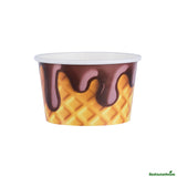 Cups, To-Go, Coppetta 8 Ounce, Paper, Chocolate Drizzle, Round, 3.75 x 3.75 x 2.25 Inch,50 - 1 EACH