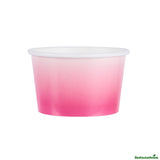 Cups, To-Go, Coppetta 8 Ounce, Paper, Pink & White Ombre, Round, 3.75 x 3.75 x 2.25 Inch,50 - 1 EACH