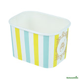 Cups, To-Go, Coppetta 12 Ounce, Paper, Blue & Green Stripe, Square, 4.25 x 3.25 x 2.75 Inch,50 - 1 EACH