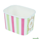Cups, To-Go, Coppetta 12 Ounce, Paper, Green & Pink Stripe, Square, 4.25 x 3.25 x 2.75 Inch,50 - 1 EACH