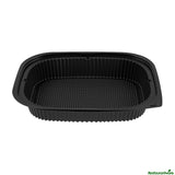 Containers, Food, 88 Ounce, Plastic, Black, 13.5 x 9.5 x 1.5 Inch,20 - 1 EACH