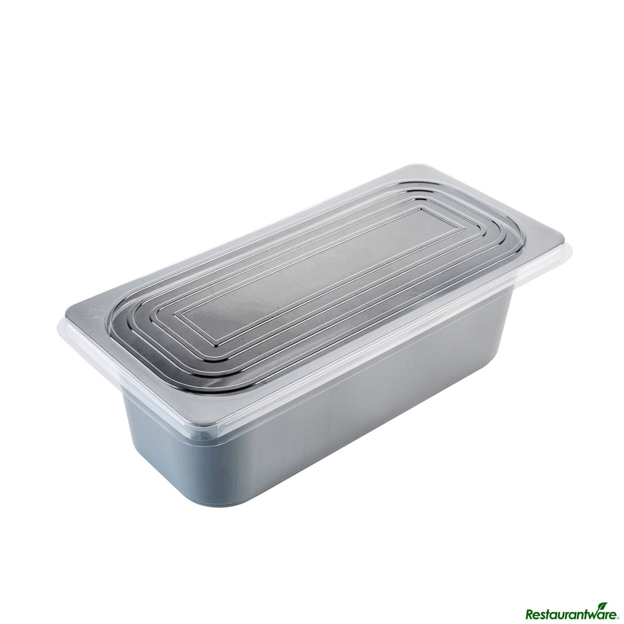 Containers, Ice Cream, RW Base 5 Quart, Plastic, Gray, 13.50 x 6.50 x 4.75 Inch, includes Clear Lid,25 - 1 EACH
