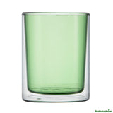 Tumblers, Forma Professional, 9 Ounce, Double-Wall, Borosilicate, Green, 3.25 x 3.25 x 4 Inch,2 - 1 EACH