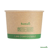 Containers, Soup, Sustain 8 Ounce, Paper, Kraft, 3.50 x 3.50 x 2.50 Inch,25 - 1 EACH