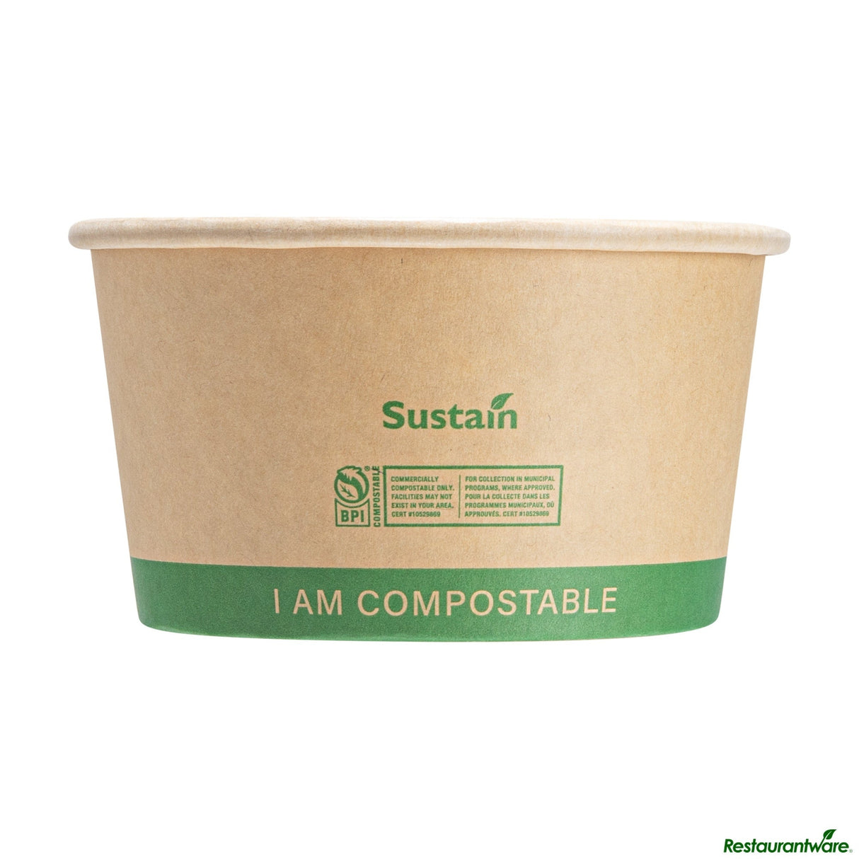 Containers, Soup, 12 Ounce, Paper, Kraft, 4.5 x 4.5 x 2.5 Inch, Compostable,25 - 1 EACH