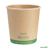 Containers, Soup, 24 Ounce, Paper, Kraft, 4.5 x 4.5 x 4.5 Inch, Compostable,25 - 1 EACH