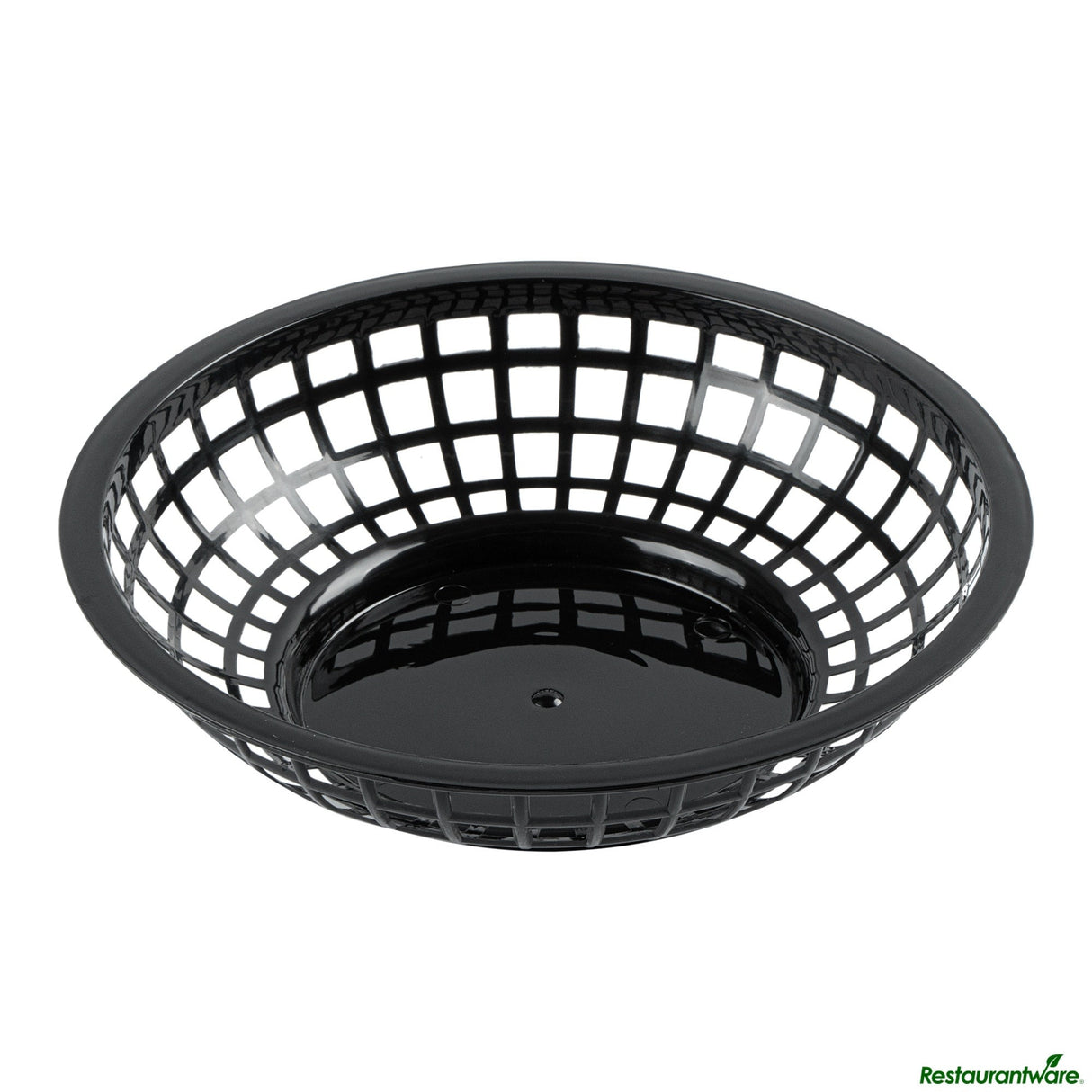 Baskets, Fast Food Serving, 7.75 x 7.75 x 2 Inch, Plastic, Black, Round,10 - 1 EACH