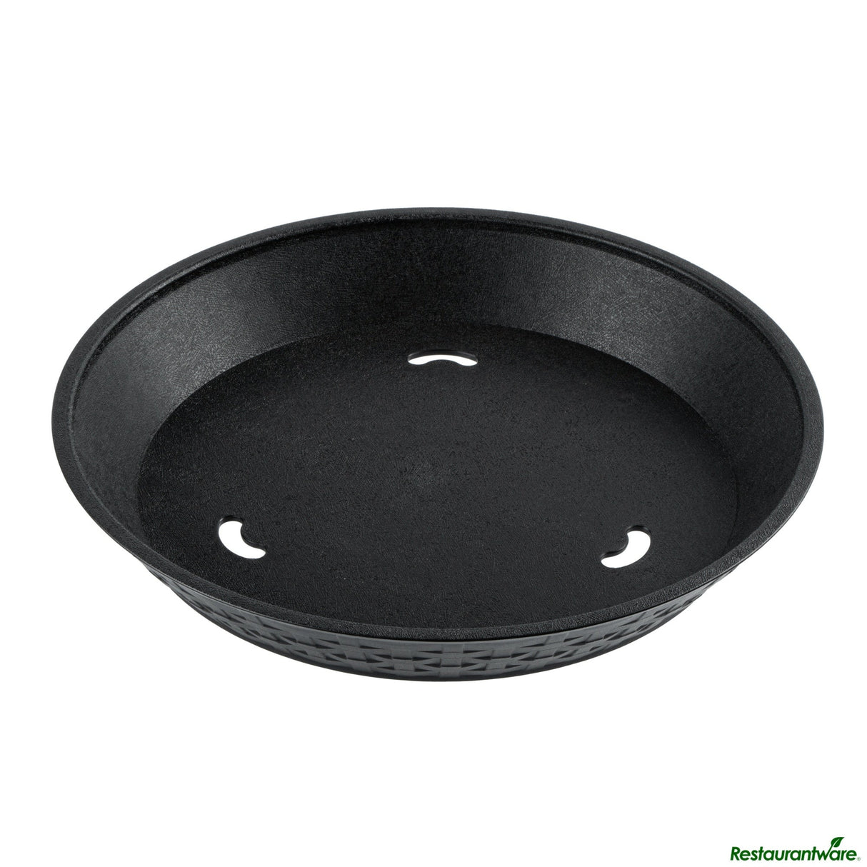 Platters, Diner, 12 x 12 x 1.75 Inch, Plastic, Black, Round,10 - 1 EACH
