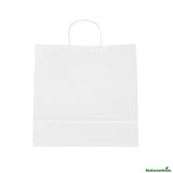 Bags, Retail, 12.5 x 6.25 x 12.25 Inch, Paper, White, with Handles,100 - 1 EACH