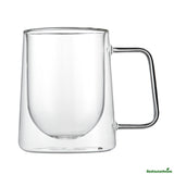 Mugs, Coffee, 10 Ounce, Glass, Double Wall, with Handle,6 - 2 COUNT