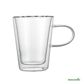Mugs, 5 Ounce, Glass, Double Wall, with Handle,6 - 2 COUNT