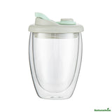 Mugs, Travel, Forma Professional, 12 Ounce, Double-Wall, Borosilicate, includes Gray & Green Lid,10 - 1 EACH