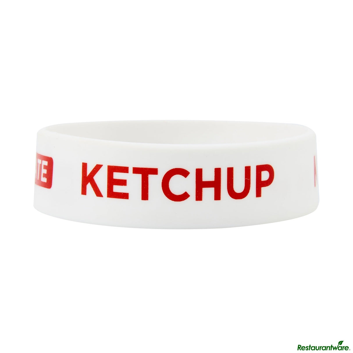 Bands, Label, White, Ketchup, Silicone, for 16/20/24 Ounce Squeeze Bottles,10 - 1 EACH