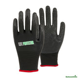 Gloves, Work, Life Protector Small, Nylon, Textured Latex Coated Palm, Black,10 - 2 PIECE