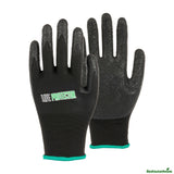 Gloves, Work, Life Protector Medium, Nylon, Textured Latex Coated Palm, Black,10 - 2 PIECE