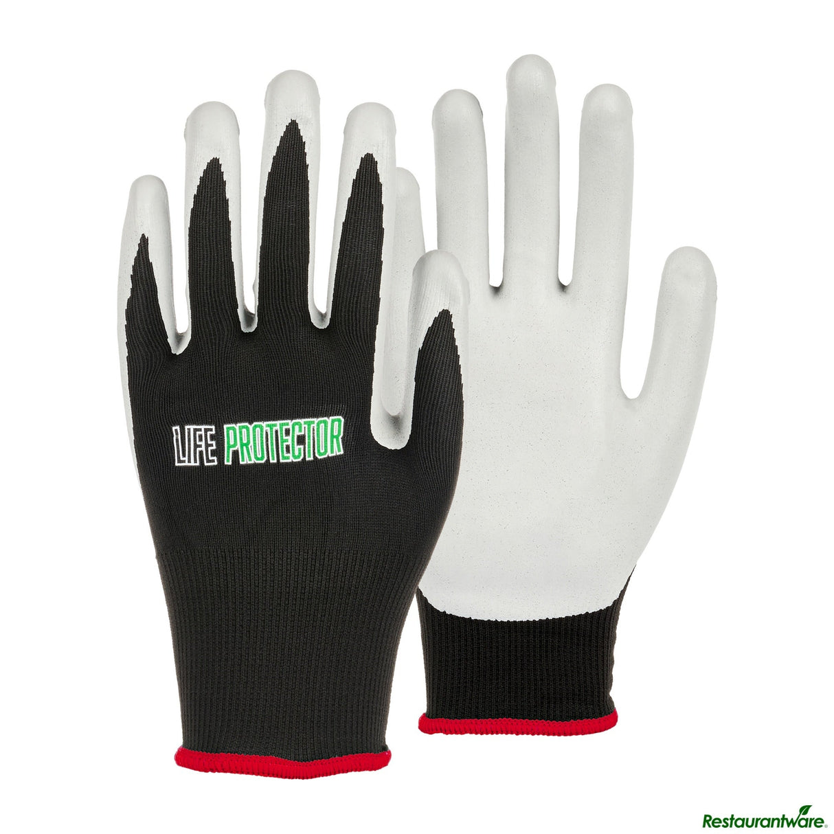 Gloves, Work, Life Protector Small, Nylon, Nitrile Foam Coated Palm, Black,10 - 2 PIECE