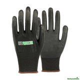 Gloves, Work, Life Protector Large, Cut-Resistant, HPPE Nylon & Spandex, Thin Nitrile Foam Coated Palm, Black,10 - 2 PIECE
