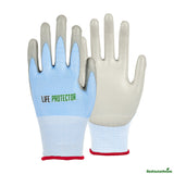 Gloves, Work, Life Protector Small, Cut-Resistant, Polyurethane Foam Coated Palm, Light Blue,10 - 2 PIECE