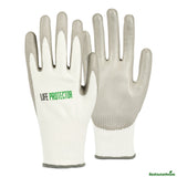 Gloves, Work, Life Protector X-Large, Cut-Resistant, HPPE Polyester & Spandex, Polyurethane Coated Palm, White,10 - 2 PIECE