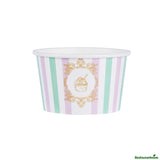 Cups, To-Go, Coppetta 8 Ounce, Paper, Purple & Blue Stripe, Round, 3.75 x 3.75 x 2.25 Inch,4 - 50 COUNT