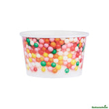 Cups, To-Go, Coppetta 8 Ounce, Paper, Round Sprinkles, Round, 3.75 x 3.75 x 2.25 Inch,4 - 50 COUNT