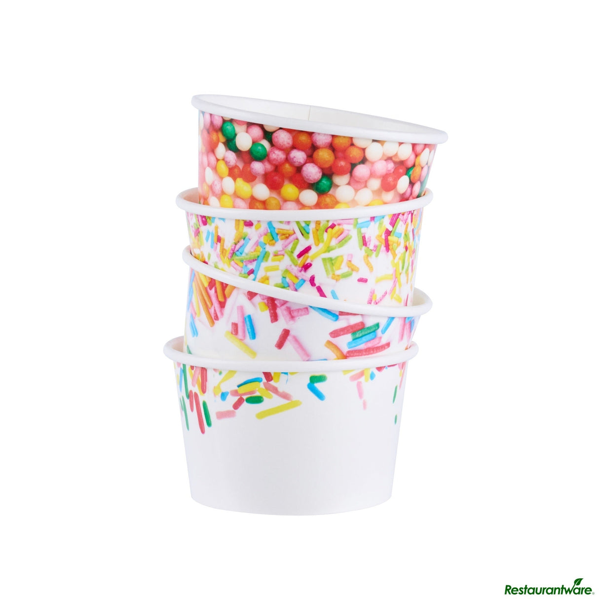 Cups, To-Go, Coppetta 8 Ounce, Paper, Assorted Sprinkles, Round, 3.75 x 3.75 x 2.25 Inch,4 - 50 COUNT