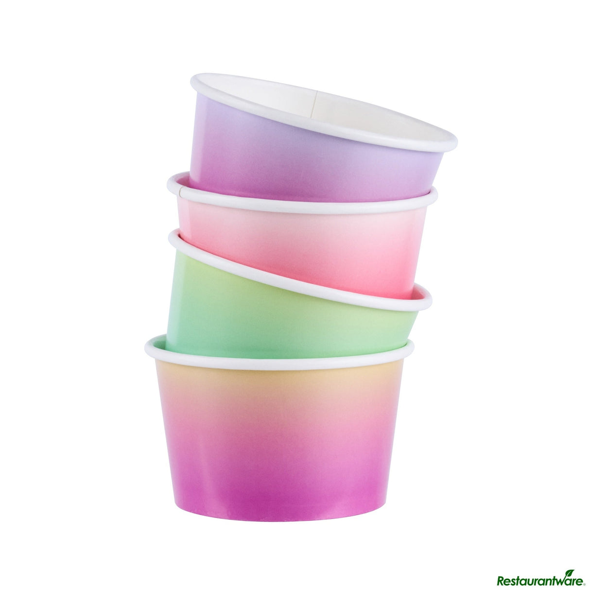 Cups, To-Go, Coppetta 8 Ounce, Paper, Assorted Ombre, Round, 3.75 x 3.75 x 2.25 Inch,4 - 50 COUNT