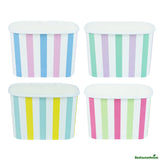 Cups, To-Go, Coppetta 12 Ounce, Paper, Assorted Stripes, Square, 4.25 x 3.25 x 2.75 Inch,4 - 50 COUNT