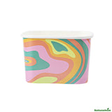 Cups, To-Go, Coppetta 12 Ounce, Paper, Psychedelic Sunrise, Square, 4.25 x 3.25 x 2.75 Inch,4 - 50 COUNT