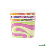 Cups, To-Go, Coppetta 12 Ounce, Paper, Assorted Groovy, Square, 4.25 x 3.25 x 2.75 Inch,4 - 50 COUNT