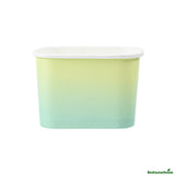 Cups, To-Go, Coppetta 12 Ounce, Paper, Teal & Green Ombre, Square, 4.25 x 3.25 x 2.75 Inch,4 - 50 COUNT