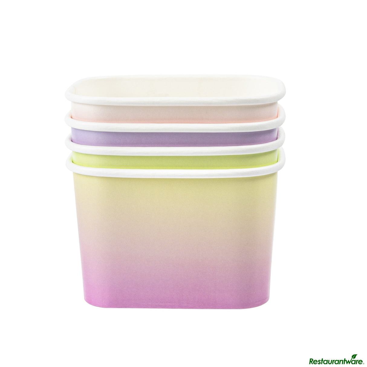 Cups, To-Go, Coppetta 12 Ounce, Paper, Assorted Ombre, Square, 4.25 x 3.25 x 2.75 Inch,4 - 50 COUNT