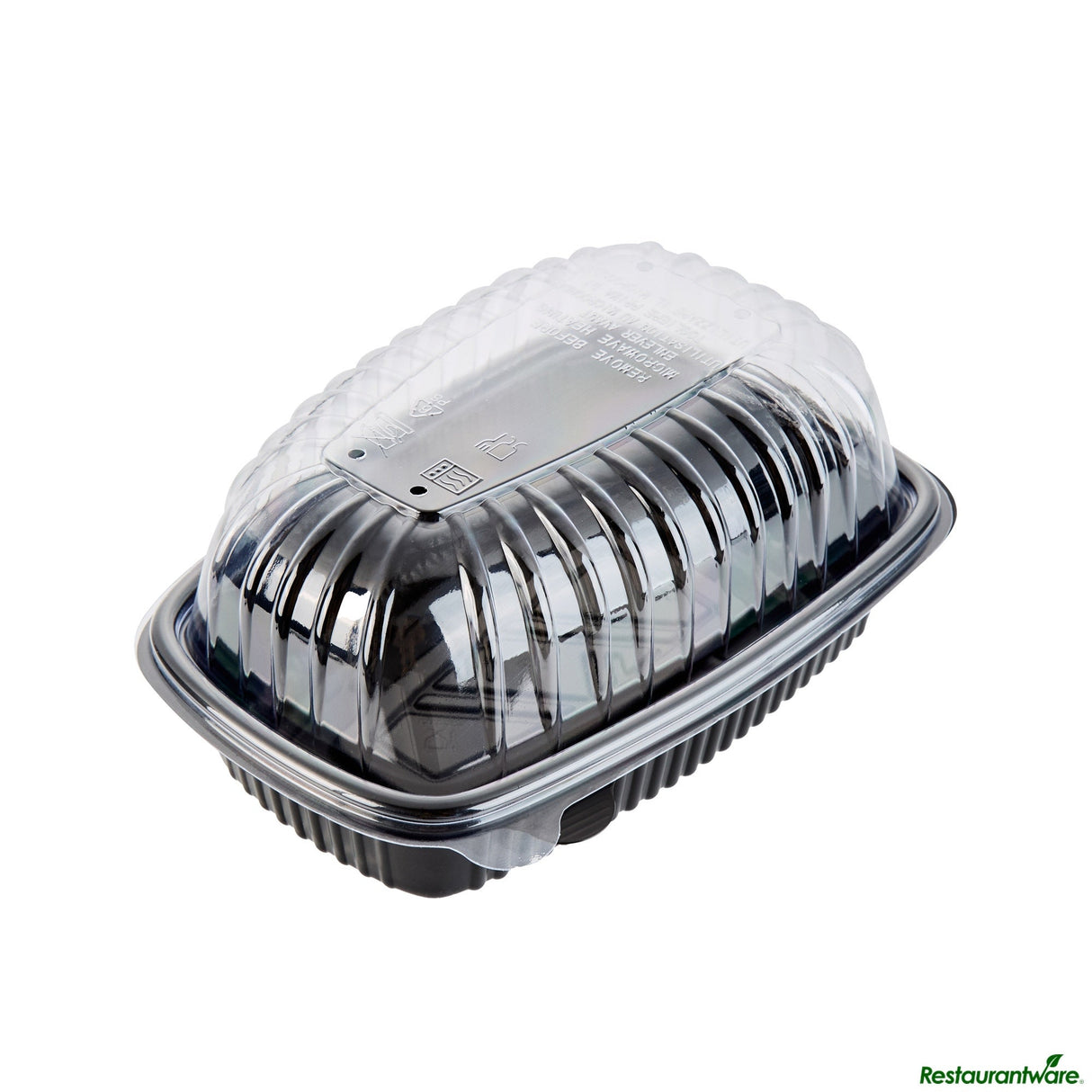 Containers, Chicken Roaster, RW Base 10.25 x 7.25 x 4.75 Inch, Microwavable Plastic, Black, 10.25 x 7.25 x 4.75 Inch, includes Clear Dome Lid,2 - 50 COUNT