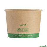 Containers, Soup, 16 Ounce, Paper, Kraft, 4.5 x 4.5 x 3.25 Inch, Compostable,8 - 25 COUNT