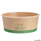 Containers, Take-Out, 17 Ounce, Paper, Kraft, Round, 5.75 x 5.75 x 2 Inch, Compostable,4 - 50 COUNT