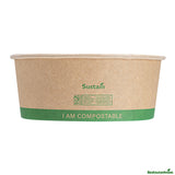 Containers, Take-Out, 25 Ounce, Paper, Kraft, Round, 5.75 x 5.75 x 2.25 Inch, Compostable,4 - 50 COUNT