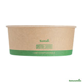 Containers, Take-Out, 37 Ounce, Paper, Kraft, Round, 6.5 x 6.5 x 2.5 Inch, Compostable,4 - 50 COUNT
