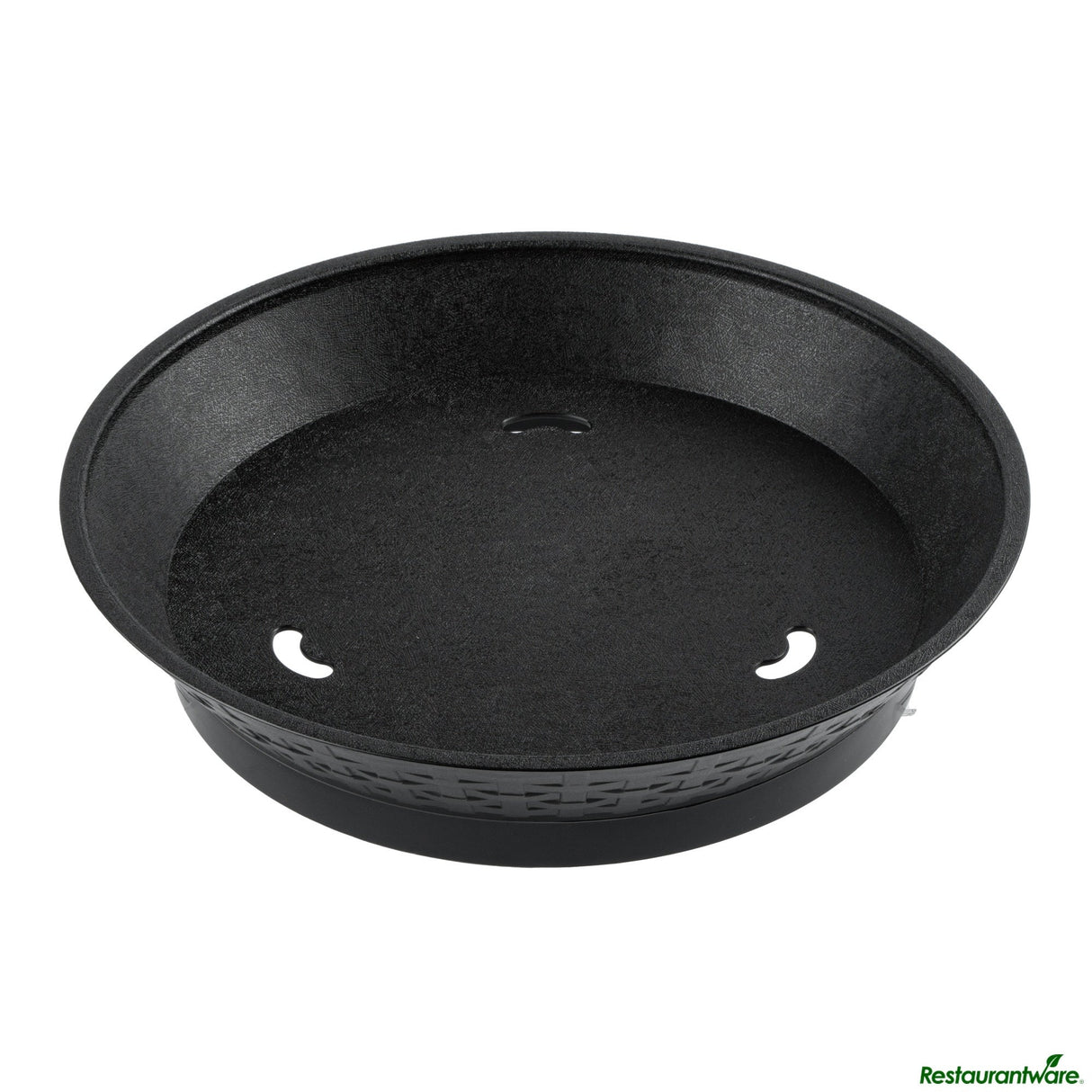 Platters, Diner, 12 x 12 2.25 Inch, Plastic, Black, Round, with Base,10 - 10 COUNT