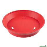 Platters, Diner, 12 x 12 x 2.25 Inch, Plastic, Red, Round, with Base,10 - 10 COUNT
