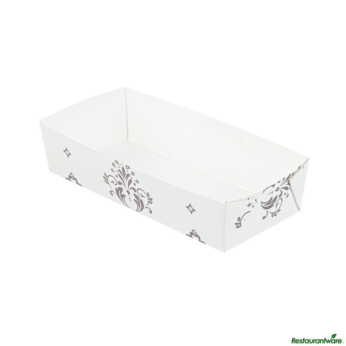 Trays, Baking, Bake Tek 14 Ounce, Greaseproof Paper, Beige Vintage Floral, 7.75 x 3.5 x 1.75 Inch,4 - 25 COUNT