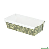 Pans, Loaf, Bake Tek 32 Ounce, Greaseproof Paper, Dark Green Vintage Floral, 8 x 3.75 x 2.25 Inch,4 - 25 COUNT