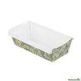Pans, Loaf, Bake Tek 13 Ounce, Greaseproof Paper, Dark Green Vintage Floral, 7 x 3.25 x 2 Inch,4 - 25 COUNT