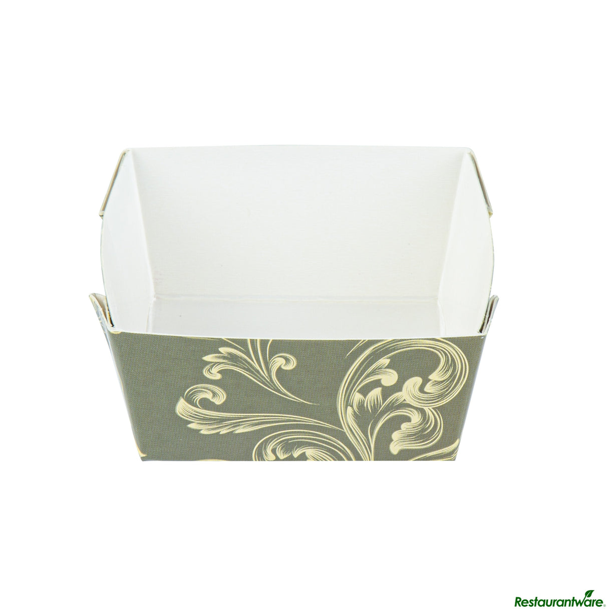 Cups, Baking, Bake Tek 6 Ounce, Greaseproof Paper, Dark Green Vintage Floral, Square, 3 x 3 x 1.5 Inch,100 - 1 EACH