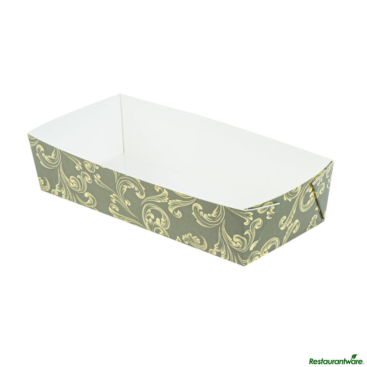 Trays, Baking, Bake Tek 14 Ounce, Greaseproof Paper, Dark Green Vintage Floral, 7.75 x 3.5 x 1.75 Inch,4 - 25 COUNT
