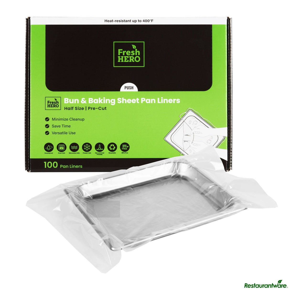 Liners, Pan, Fresh Hero 14.25 x 19 Inch, Nylon Sheet, Half-Size,100 - 1 EACH